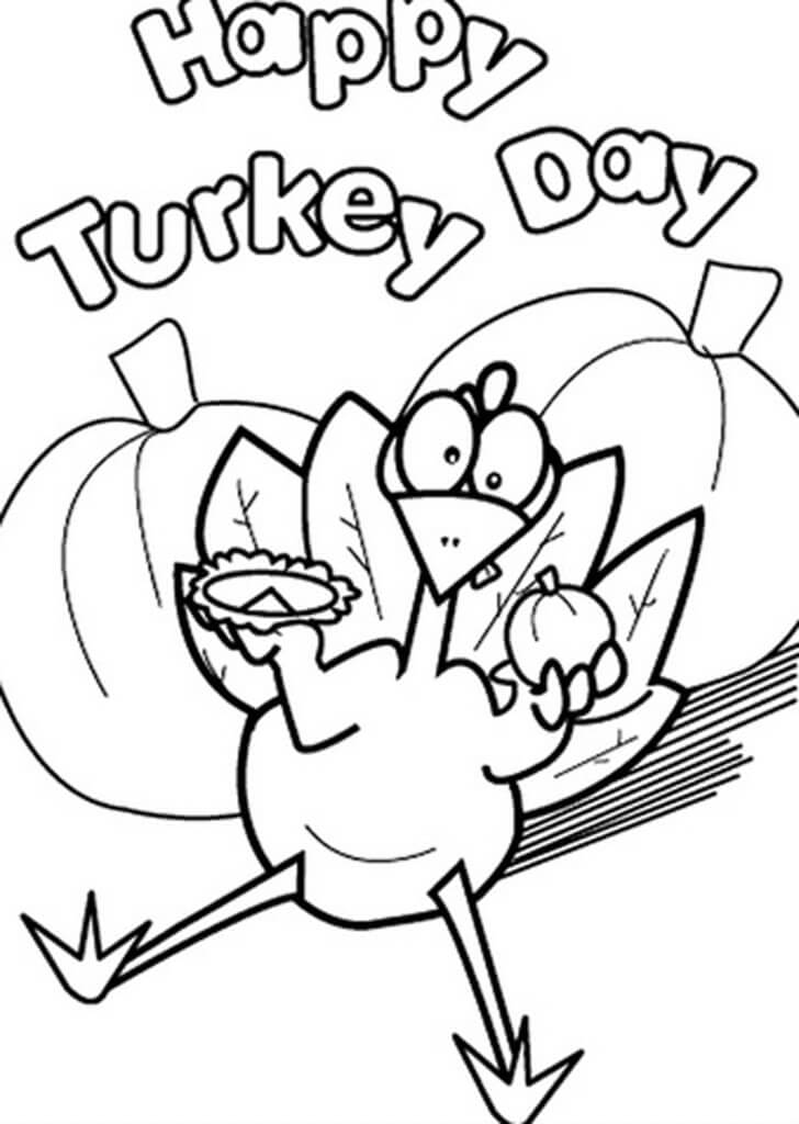 Happy Turkey Day Coloring Pages