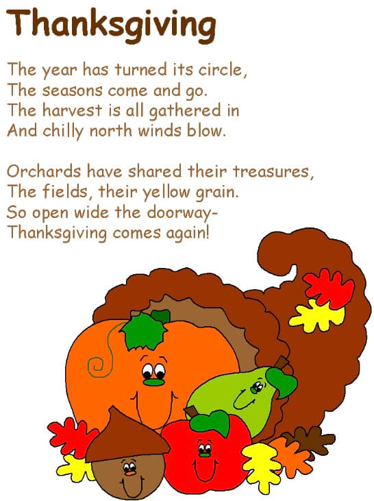 Thanksgiving Day Poems For Kids