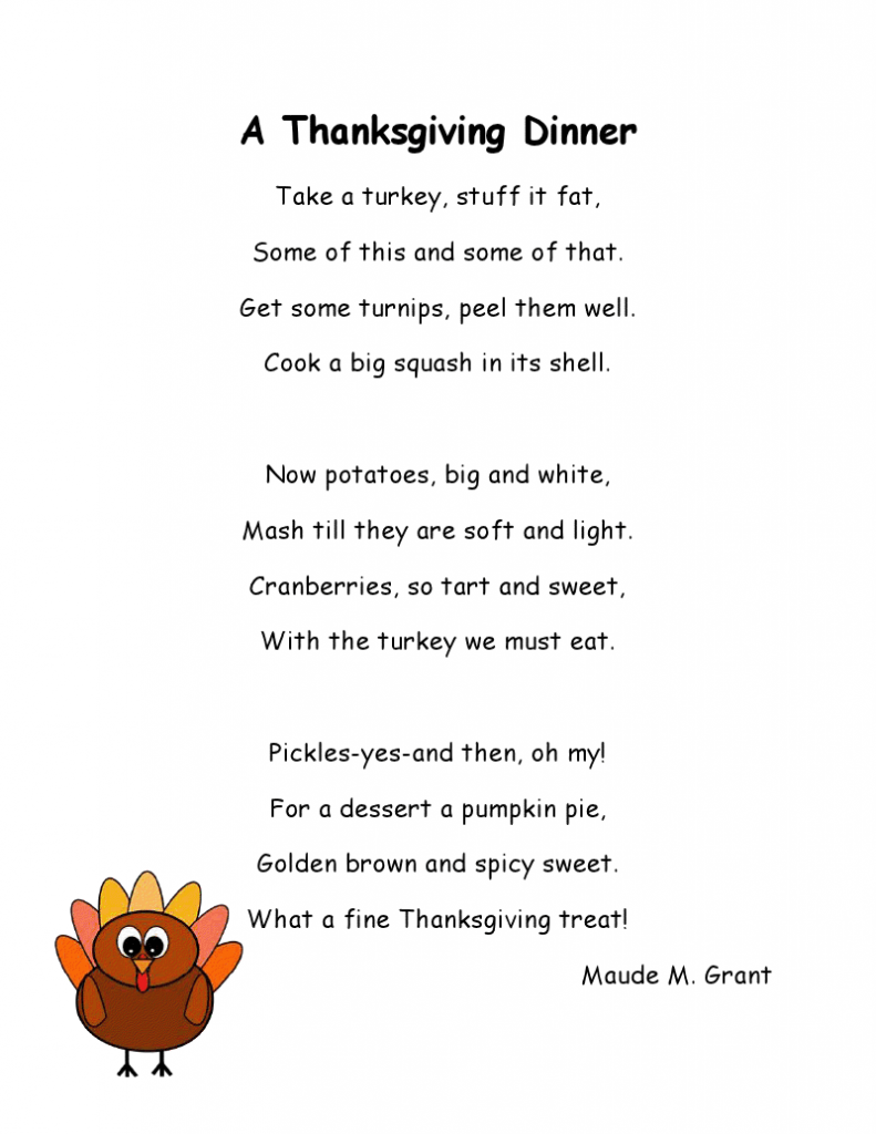 Thanksgiving Poems Before Dinner