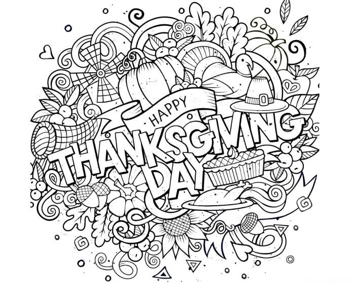 Happy Thanksgiving Day Coloring Pages